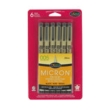 MICRON 005 SET 6 BLACK