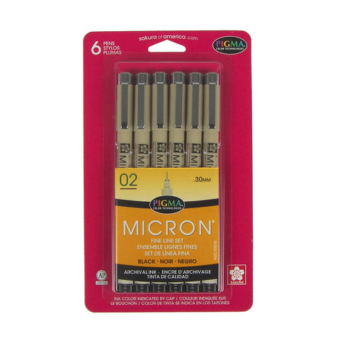 MICRON 02 SET 6 BLACK