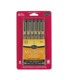 MICRON 03 SET 6 BLACK