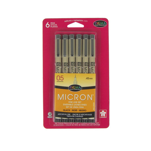 MICRON 05 SET 6 BLACK