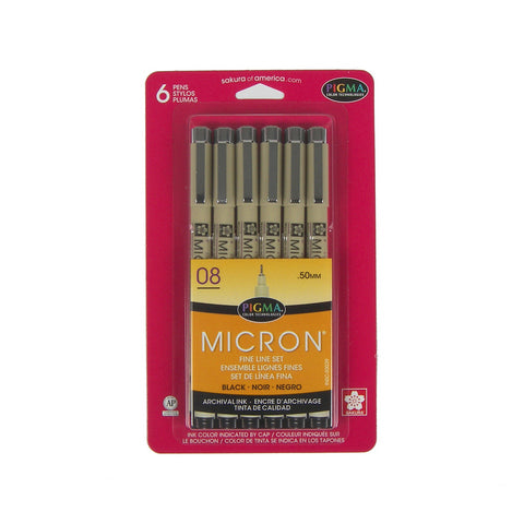 MICRON 08 SET 6 BLACK