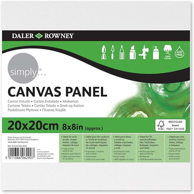 Daler Rowney Simply canvas panel 6x6 3-pack