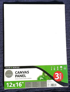 Daler Rowney Simply canvas panel 12x16 3-pack