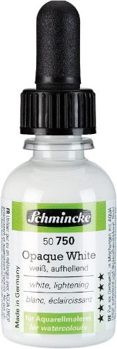 Schmincke - AQUA DROP, liquid, pigment-based watercolor, Opaque White in 30 ml