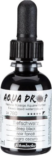 Schmincke - AQUA DROP, liquid, pigment-based watercolor, Deep Black in 30 ml