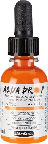 Schmincke - AQUA DROP, liquid, pigment-based watercolor, Brilliant Orange in 30 ml