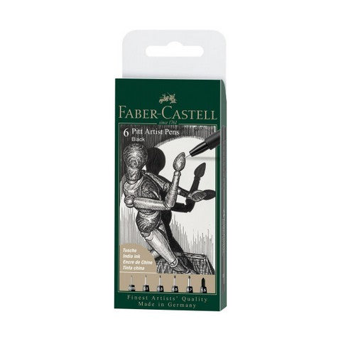 FABER CASTELL PITT 6CT BLACK PITT
